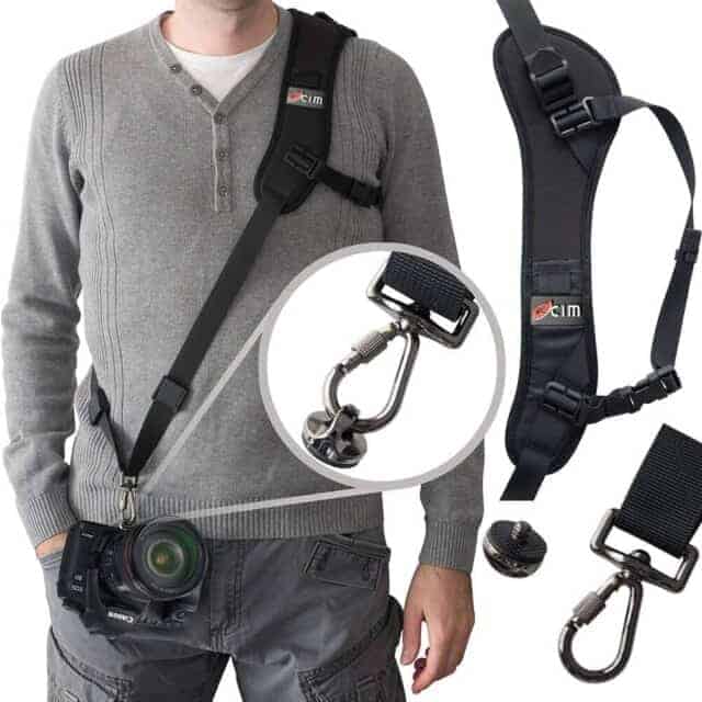 Here's a sling shoulder strap that works well for DSLR & mirrorless
