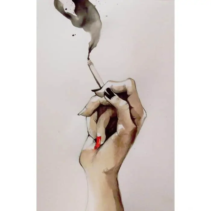 Twin Peaks artwork - Diane cigarette