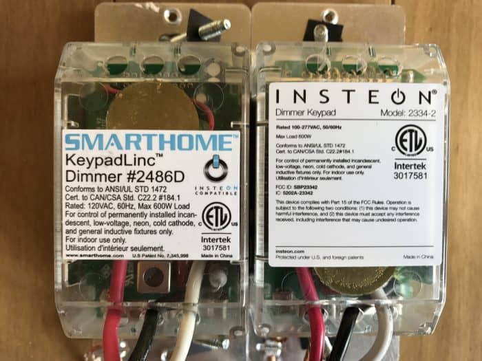 Old and new Insteon dimmer comparison