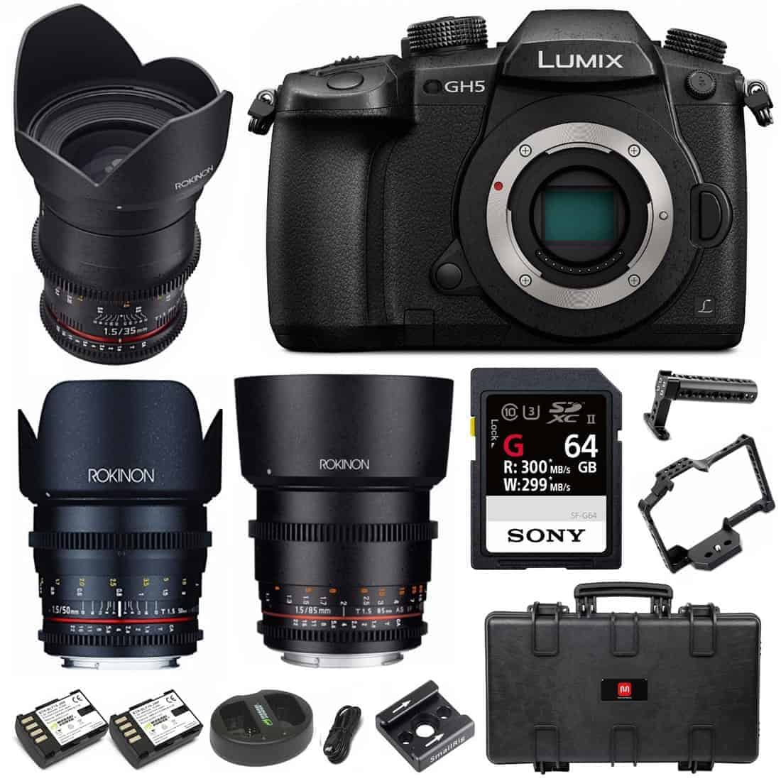 Panasonic GH5 Deal 3 cine lens kit for filmmaking, videography Stark