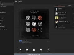 Amazon Alexa now playing music interface (Web)