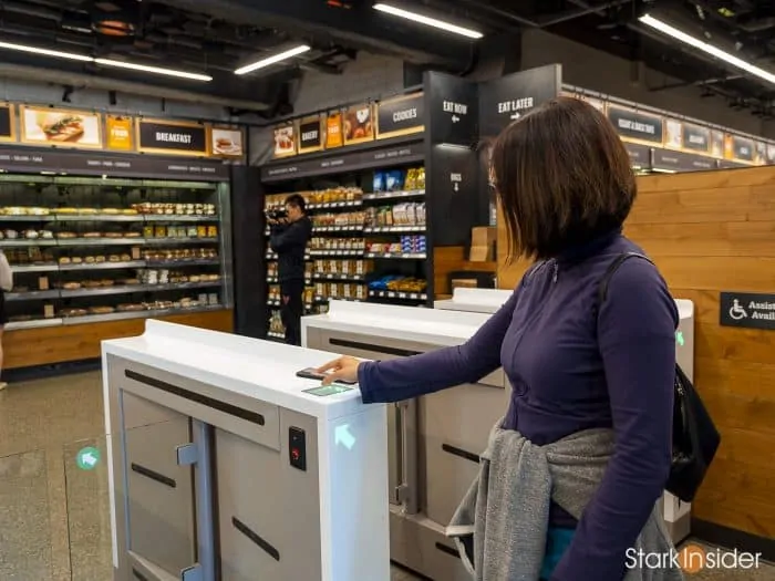 Cashier-less Amazon Go store - self-serve with mobile app