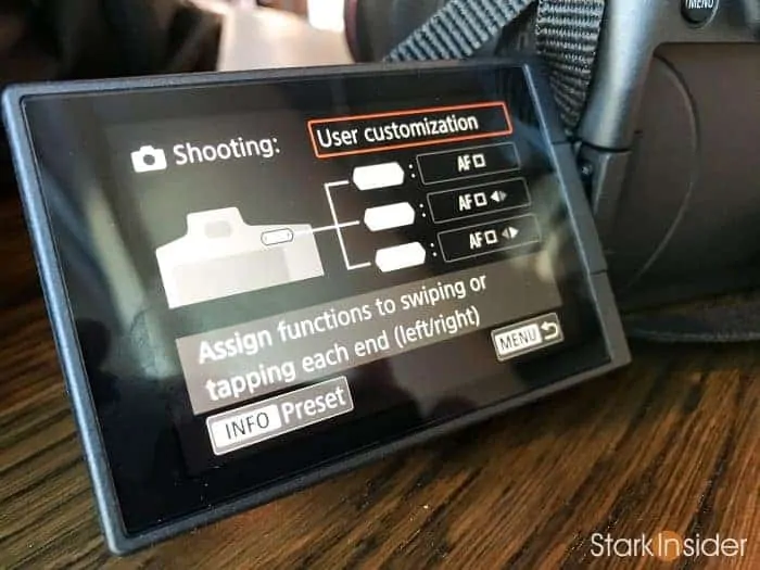 Canon EOS R: M-Fn touch bar customization