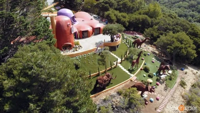 Flintstone House aerial view