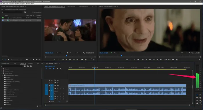 Premiere Pro audio level meters sound mix tips