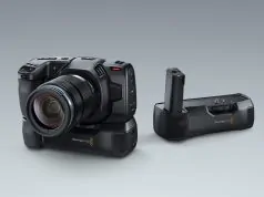 Blackmagic Pocket Cinema Camera 4K gets energy boost, could lure GH5 video shooters Blackmagic Pocket 4K Battery Grip NAB vs GH5