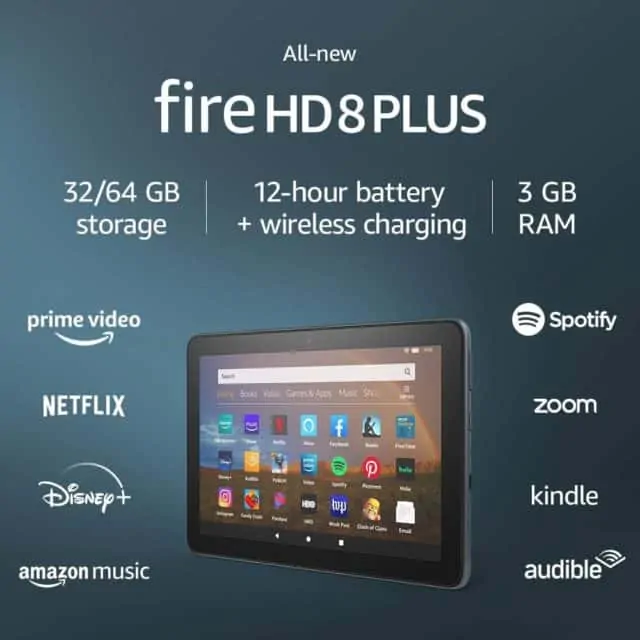 All-new Fire HD 8 Plus tablet, HD display, 64 GB, 8" tablet for portable entertainment