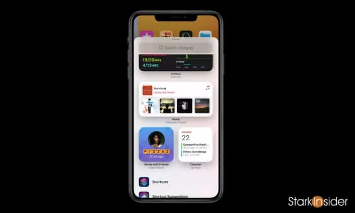 iOS 14 Widget Gallery search widgets add to home screen