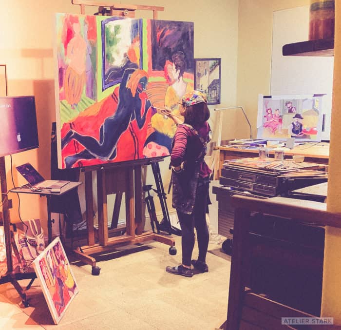 Loni Stark in Home Art Studio, California - Atelier Stark
