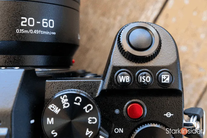 Panasonic S5 shutter button, top plate controls