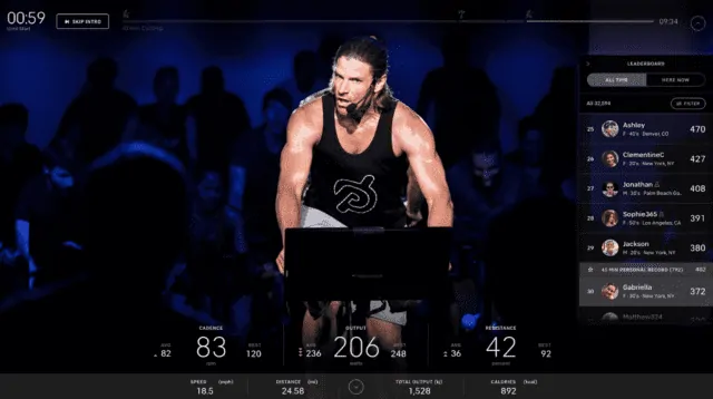 Peloton Skip Intro feature for Bike, Tread, Web