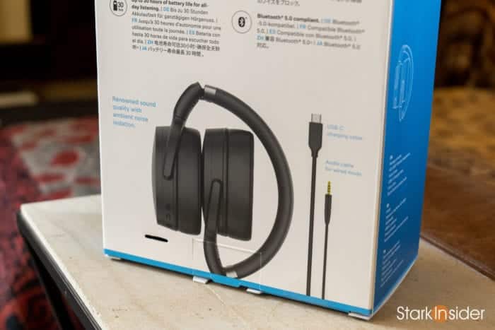 Sennheiser HD 450BT wireless noise cancelling headphones - Rear Box