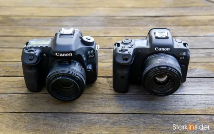 Canon EOS 80D vs Canon EOS R5 size