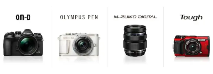 Olympus Imaging - product lines include ILE bodies (MFT), compact PEN cameras, lenses, and compact zooms