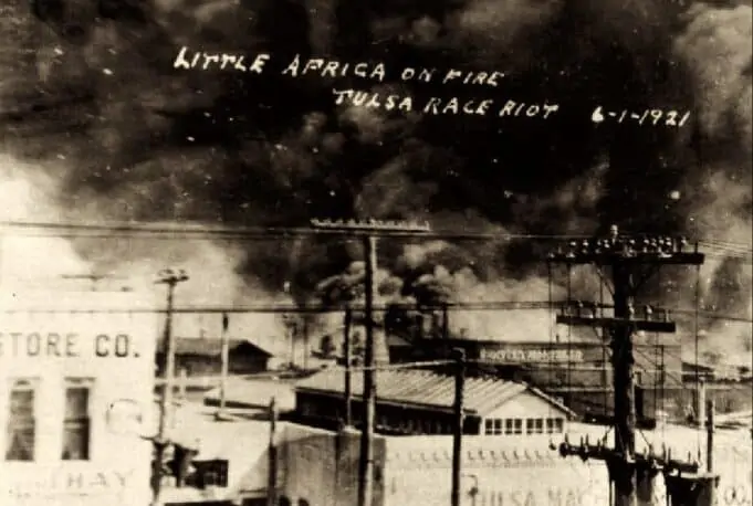 Tulsa race massacre - Postcard in the collection of McFarlin Library, University of Tulsa.