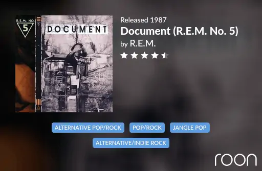 Document (REM No. 5) Allmusic Review 1987 REM revisited