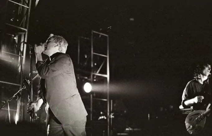 R.E.M. on tour in Ghent, Belgium during 1985 tour.