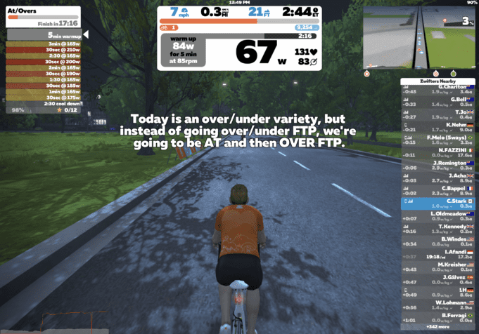 Zwift connected to the Mobifitness Turbo Exercise Bike.