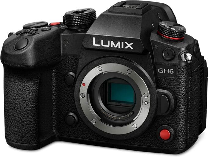Panasonic LUMIX GH6, 25.2MP Micro Four Thirds Mirrorless Camera with C4K/4K 4:2:2 10-bit Unlimited Video Recording, 5-Axis Dual 7.5-stop Image Stabilizer - DC-GH6BODY