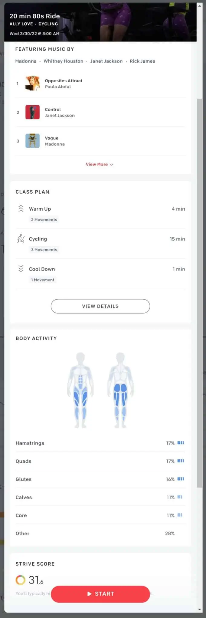 Peloton Body Activity - Ally Love cycling class