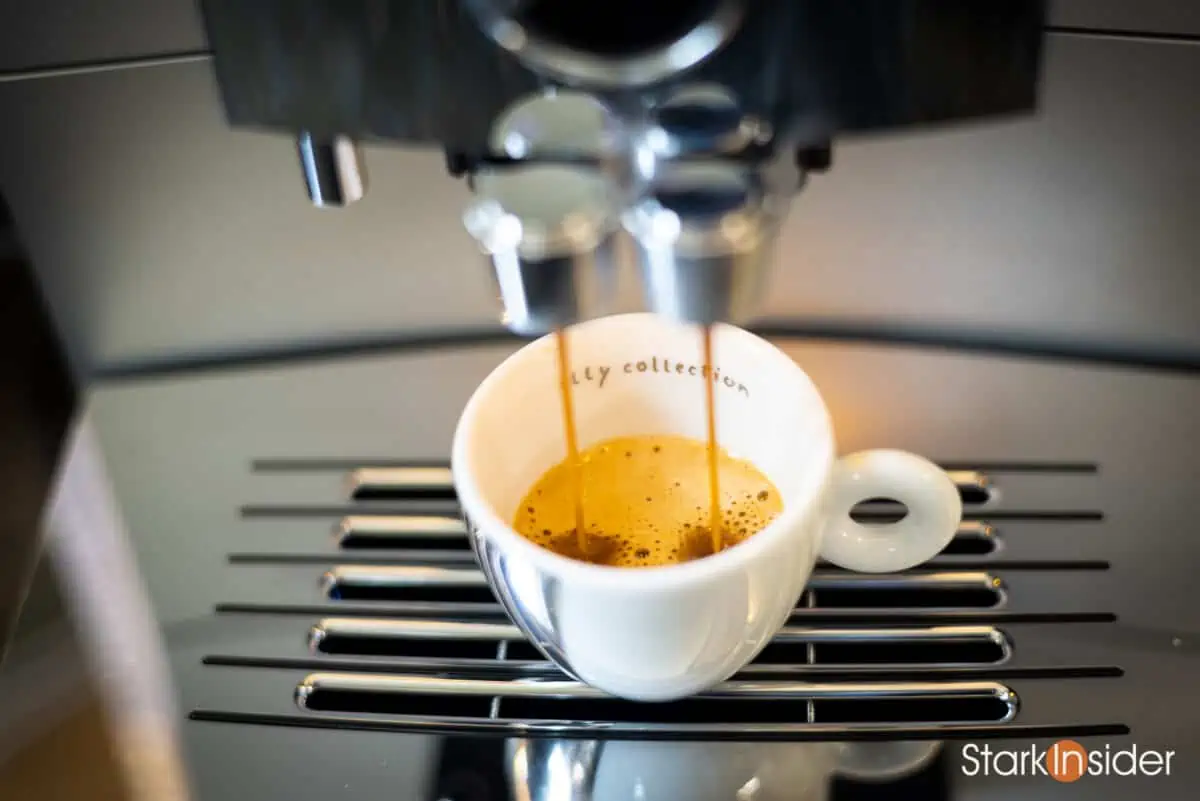 Evaluating the quality of espresso on a Jura Z10 espresso machine.