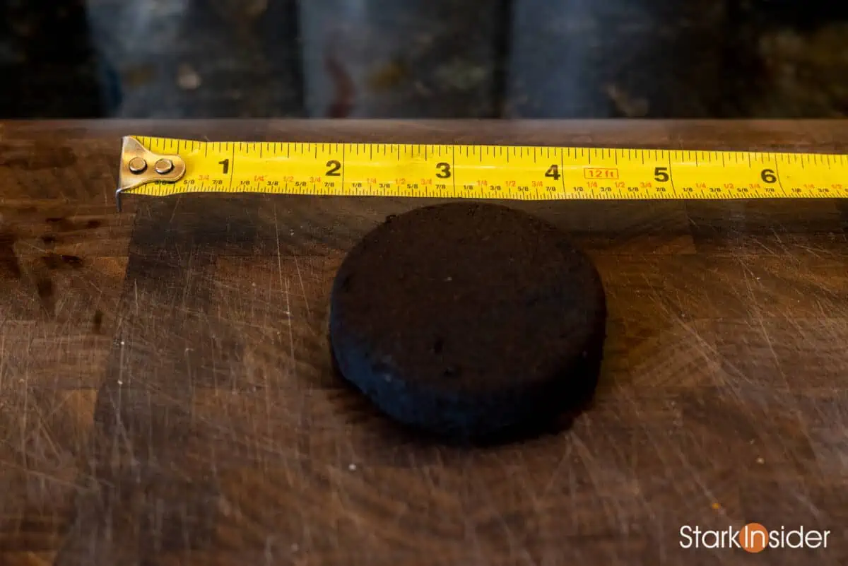 Semi-automatic espresso machine - Size of a spent espresso puck using a 58mm portafilter and 20 gram basket