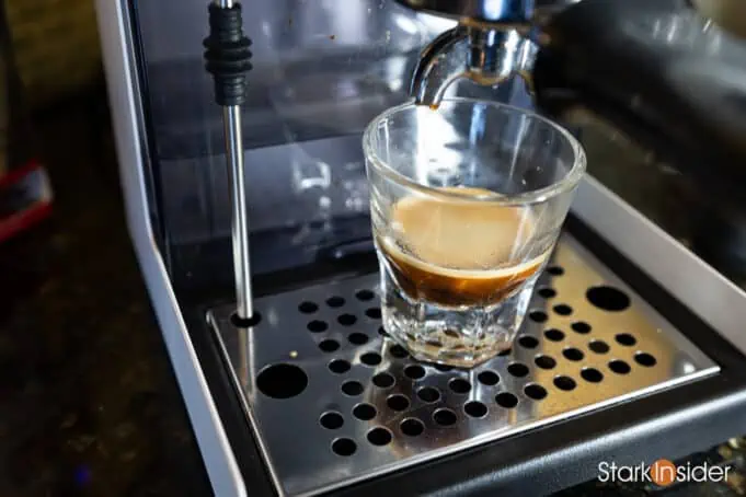 Espresso shot using an ESE pod
