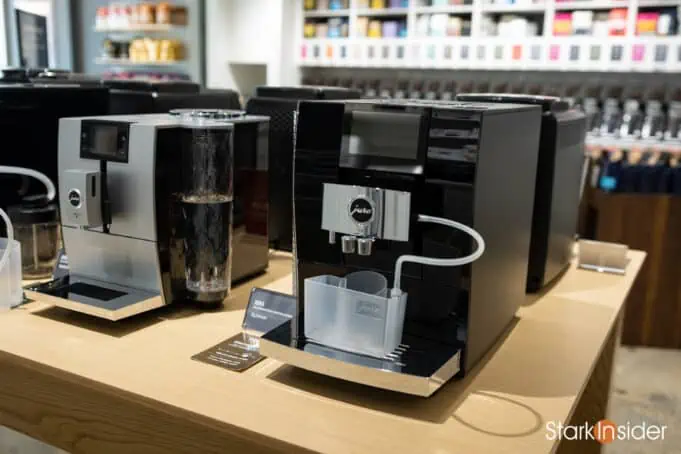 Jura Espresso Machines on display at Seattle Coffee Gear at Stanford Shopping Center