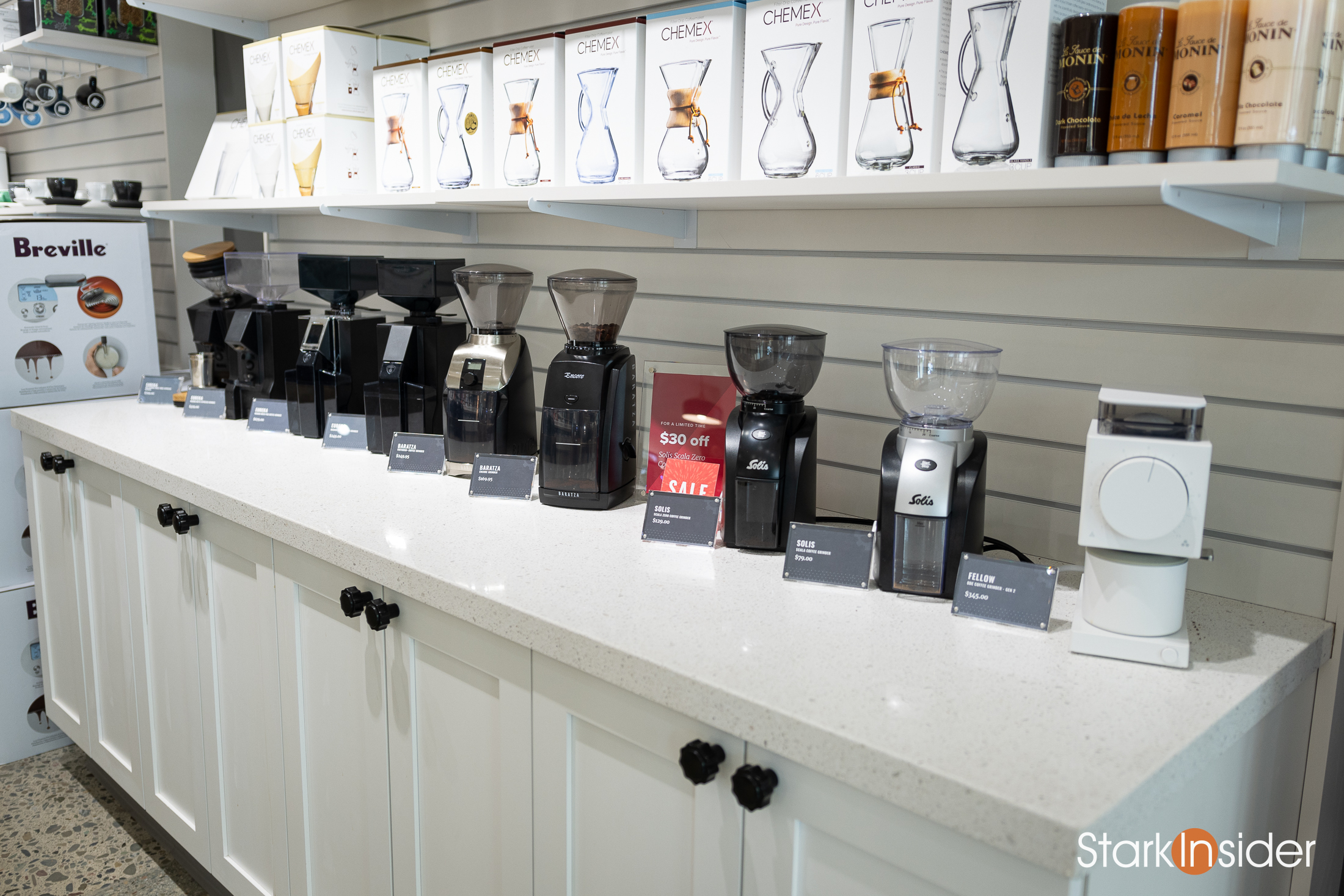 Espresso Grinders at the Seattle Coffee Gear Store at the Stanford Shopping Center