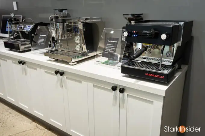 La Marzocco GS3, Rocket Espresso R Nine One, and La Marzocco Linea Mini