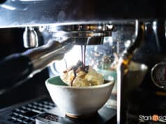 How to Make an Affogato espresso dessert - pouring espresso shot tips