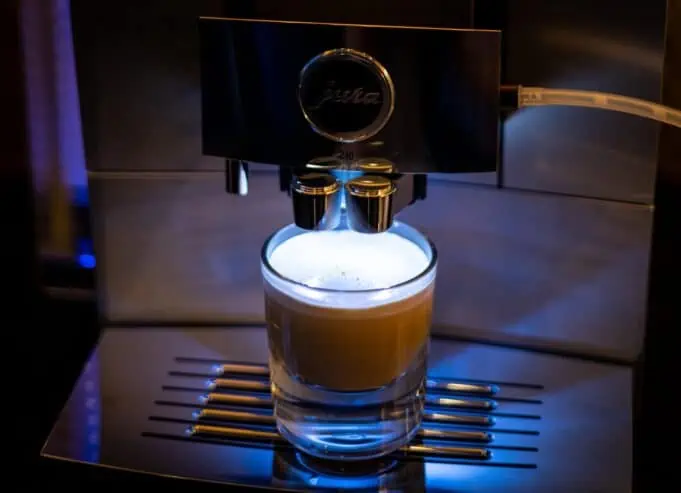 Brewing a Cortado on a Jura Super-Automatic espresso machine is efficient when it comes to milk consumption