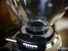 Bean hopper at end of day, ready for reload