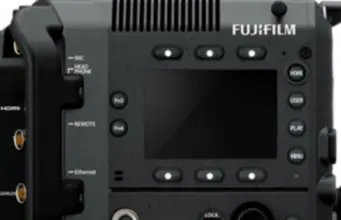 Fujifilm GFX Eterna side view camera body features buttons