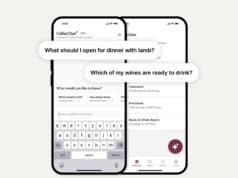CellarTracker Launches AI-Powered Wine Recommendations with CellarChat CellarChat AI wine-pairing interface on a mobile phone, showing prompts like ‘What should I open for dinner with lamb?’ and ‘Which of my wines are ready to drink?’