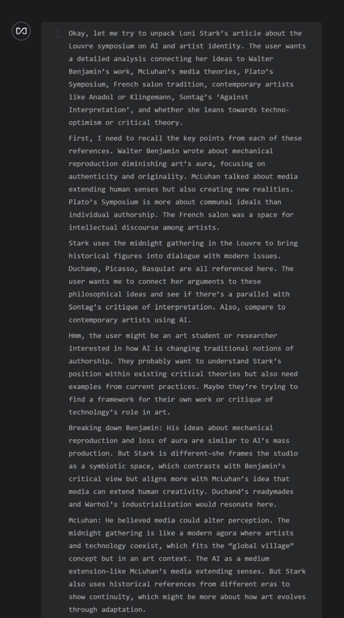 AI’s text reasoning unpacking Loni Stark’s Louvre symposium article (part 1)