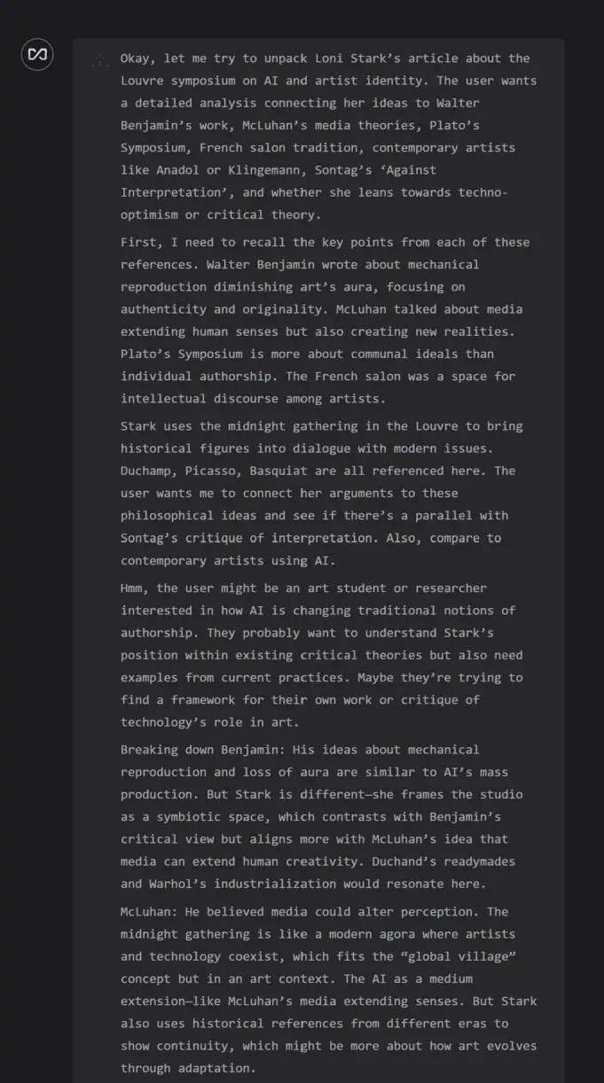 AI’s text reasoning unpacking Loni Stark’s Louvre symposium article (part 1)