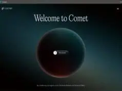 Welcome screen from Comet browser onboarding