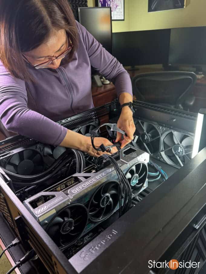 Loni Stark helping build the Vertigo AI server.