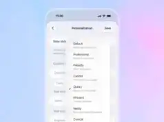 ChatGPT mobile app Personalization settings screen showing Base style dropdown menu with eight personality options: Default (Balanced style and tone), Professional (Polished and precise), Friendly (Warm and chatty), Candid (Direct and encouraging), Quirky (Playful and imaginative—currently selected), Efficient (Concise and plain), Nerdy (Exploratory and enthusiastic), and Cynical (Sharp and skeptical)