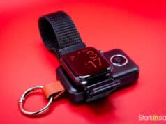 JOYROOM 2000mAh Wireless Apple Watch Keychain Charger: The Travel Backup That Actually Works Apple Watch Series 6 attached to JOYROOM charger showing time 3:17 PM during charging test
