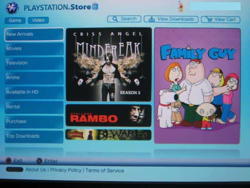 Me Looking at PlayStation Store on PS3
