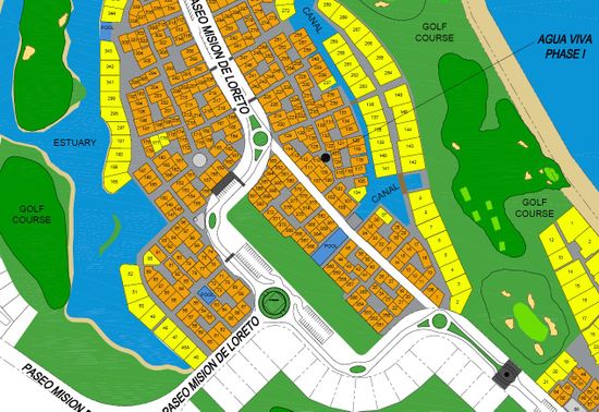 Loreto Bay Site Map Update November 2008 with Paseo Golf Course and Estuaries