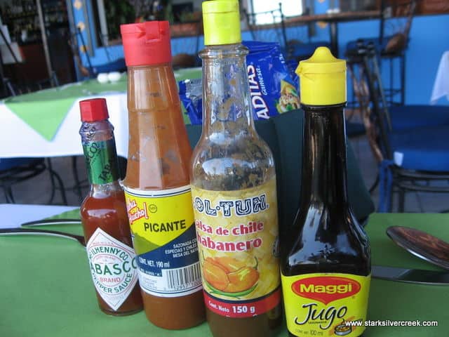 Condiments on the table