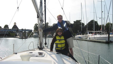 Clinton and Loni Stark sailing in the San Francisco Bay